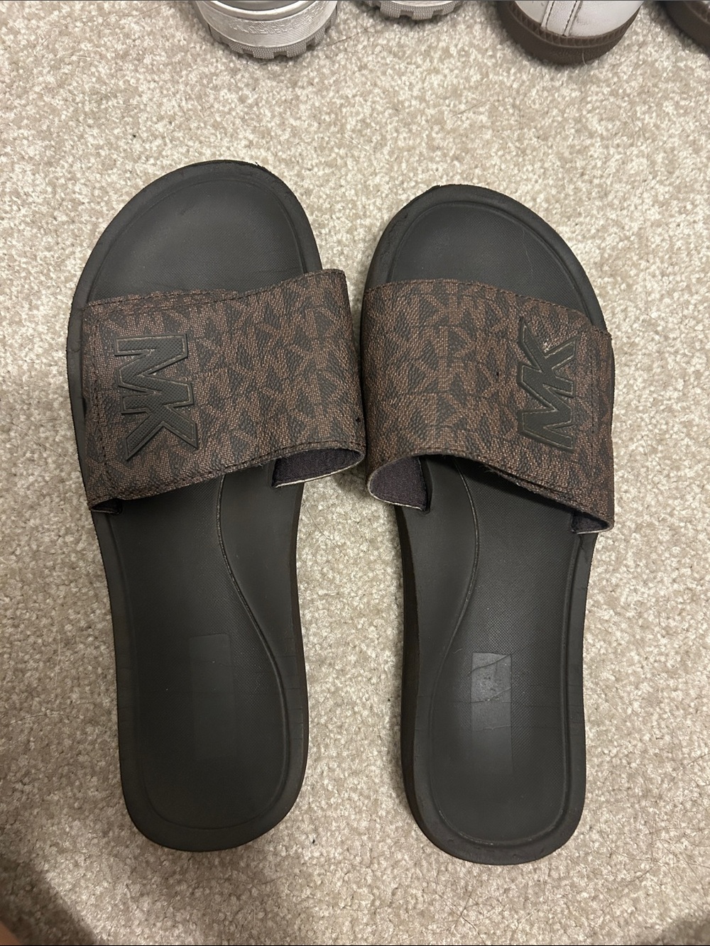 Michael Kors Brown Monogram Men’s Slide Sandals